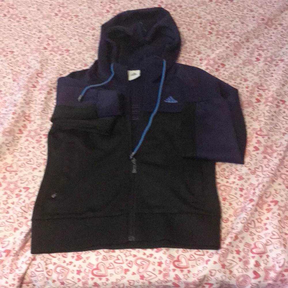 Adidas Long Sleeve Joggers front pockets Hoodie M